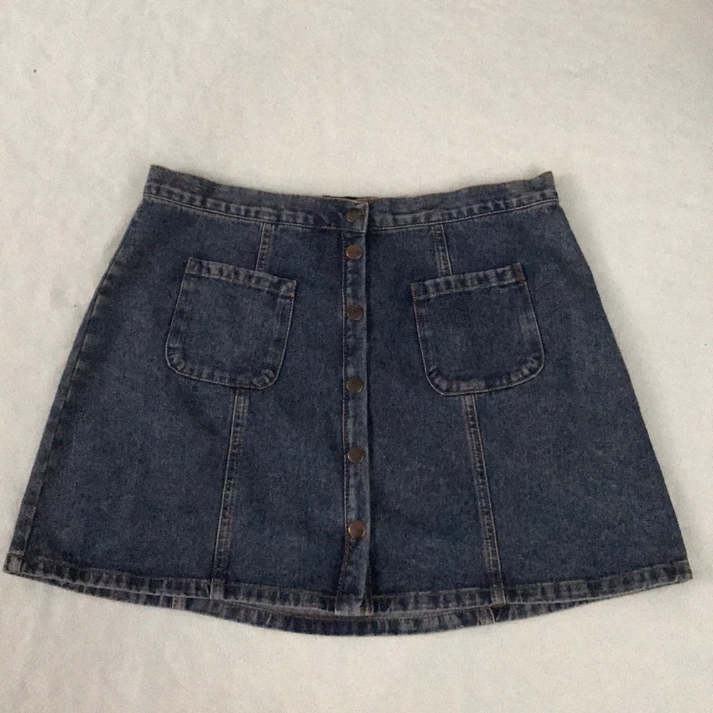 BDG Denim snap-front mini skirt XL